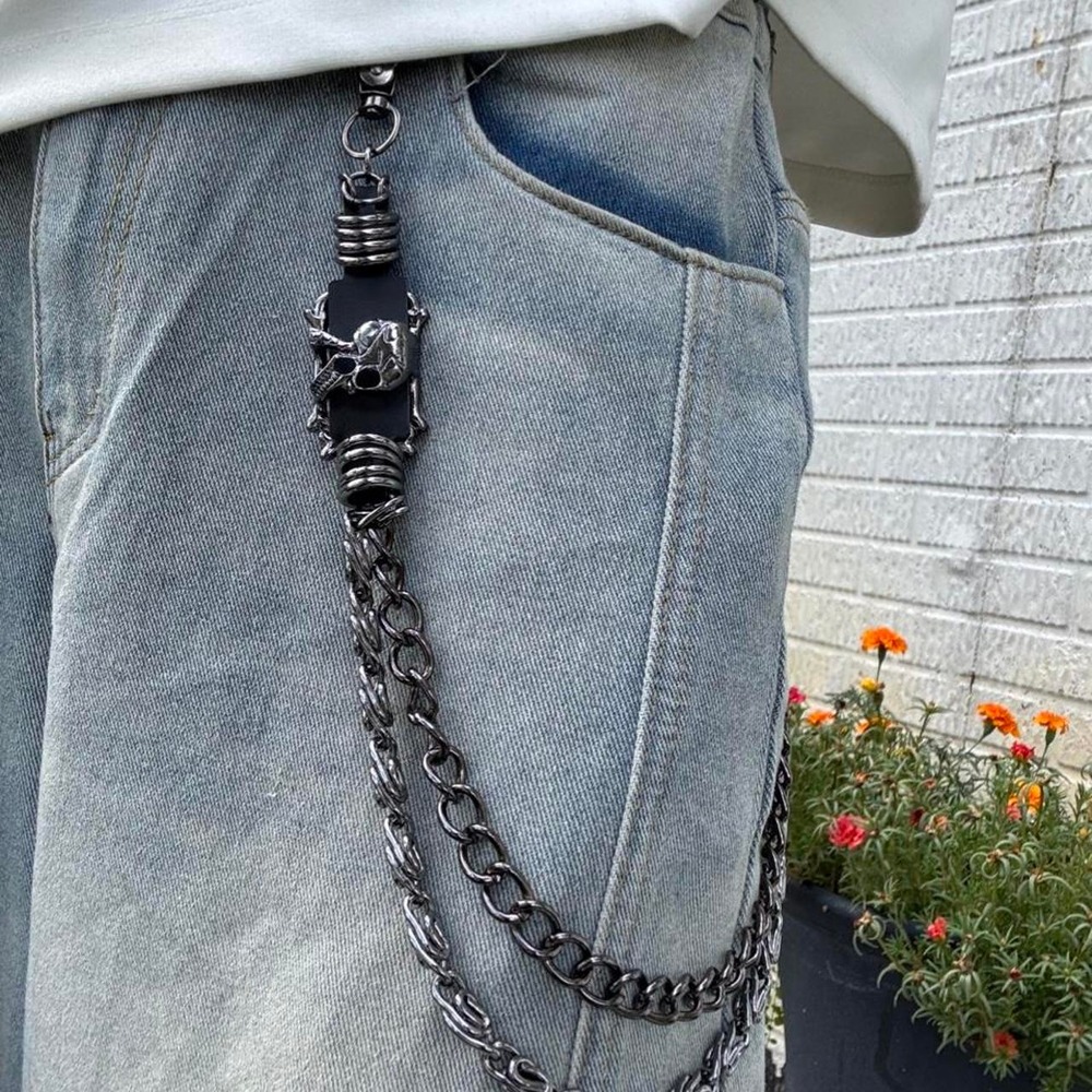 Black Skull Wallet Chain